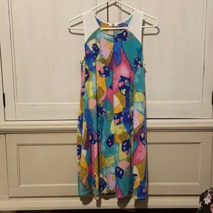 Colorful swing dress.